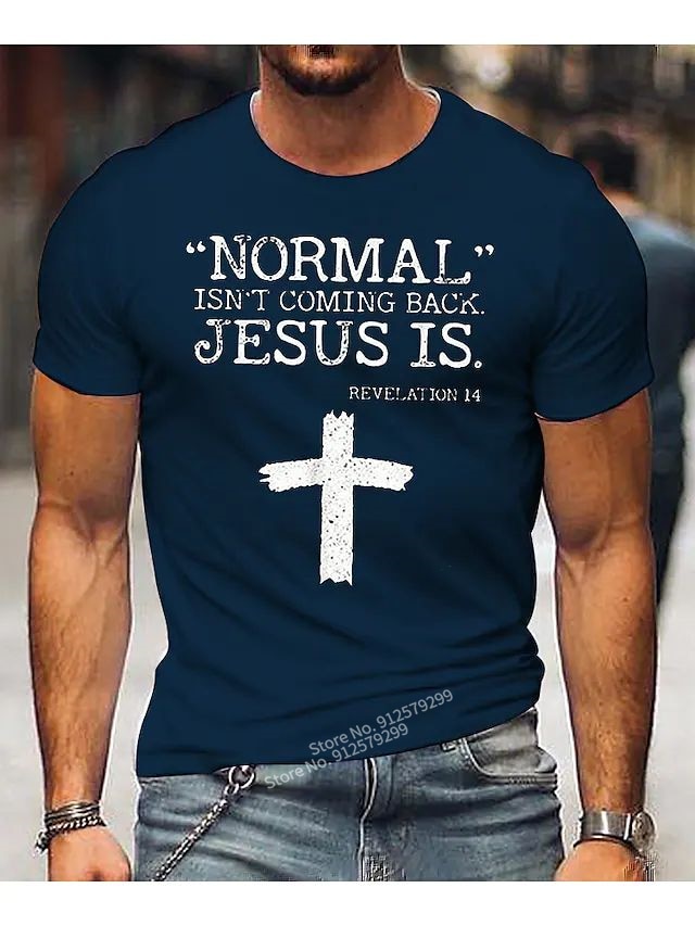 Summer Casual Jesus Christ Cross 3d Printed T-shirt