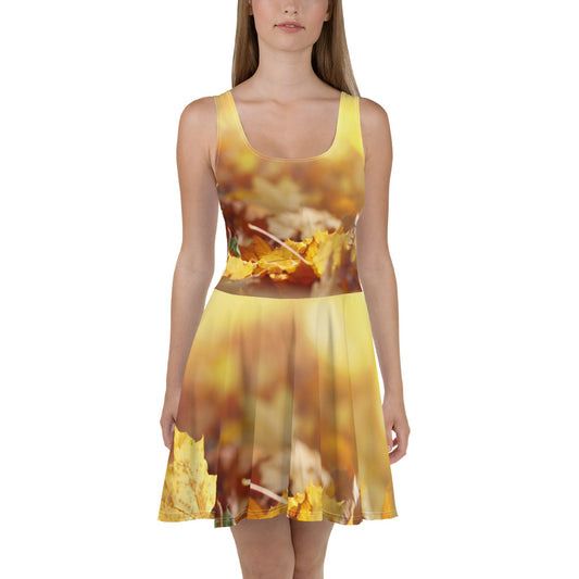 Gold leaf Skater Dress