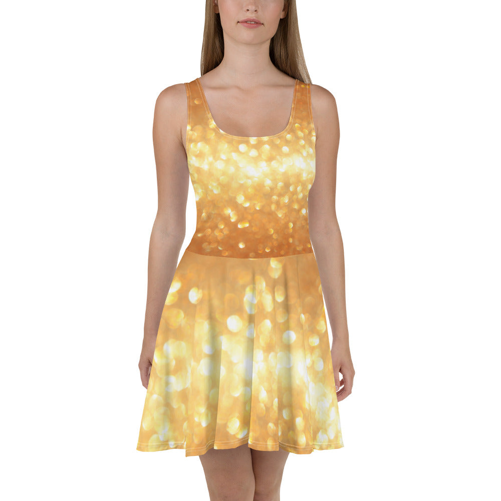 Golden Skater Dress