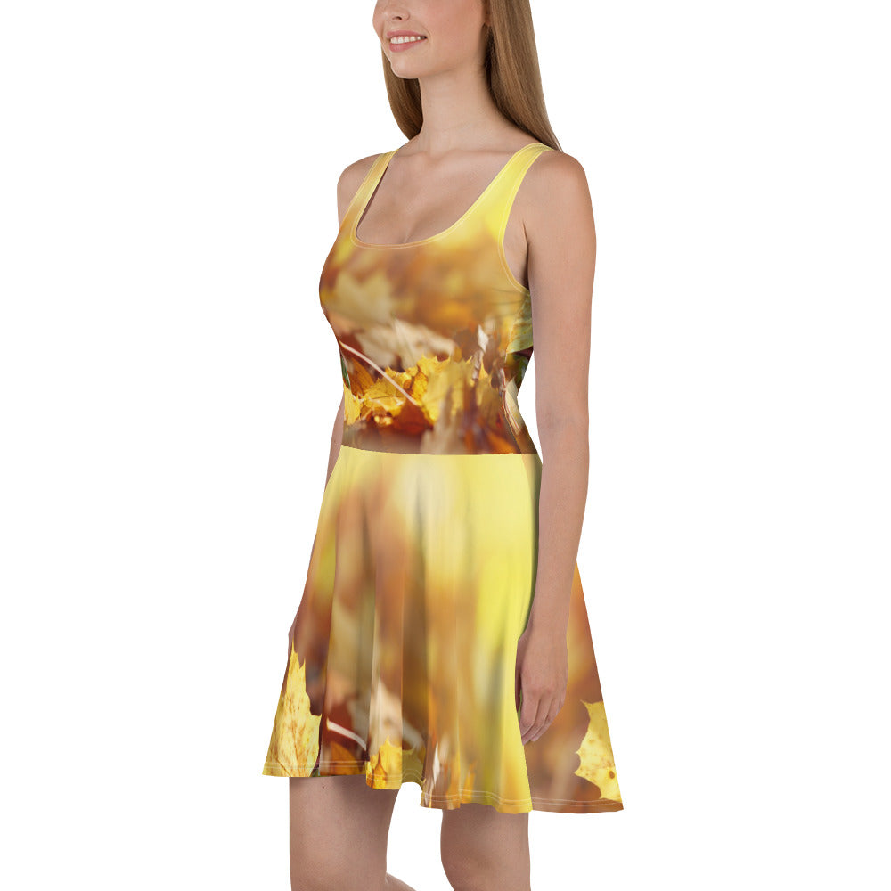 Gold leaf Skater Dress