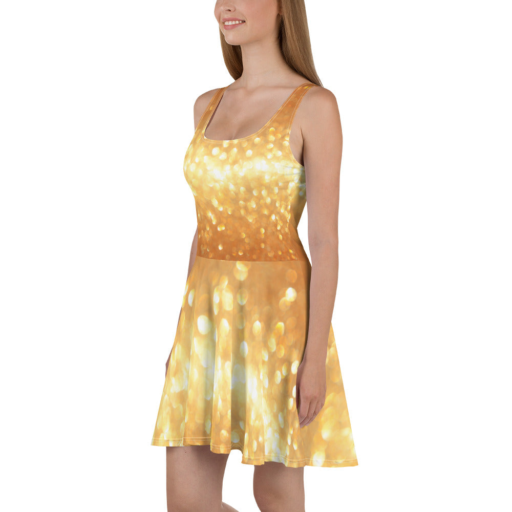 Golden Skater Dress