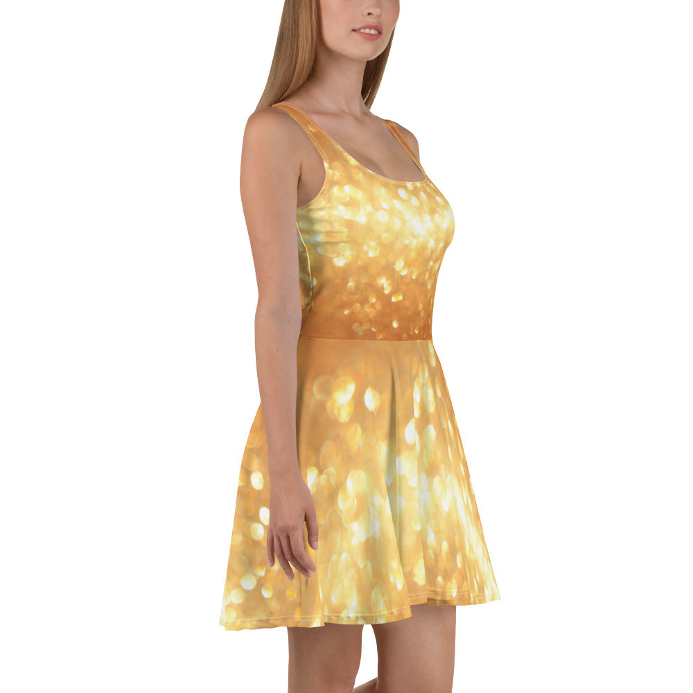 Golden Skater Dress