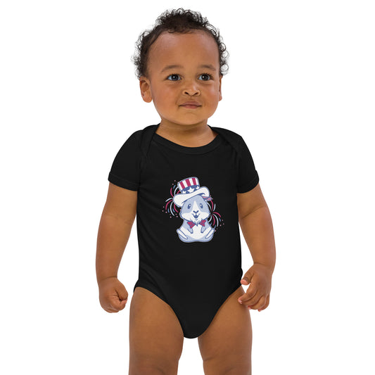 Organic 4 of July  cotton baby bodysuit