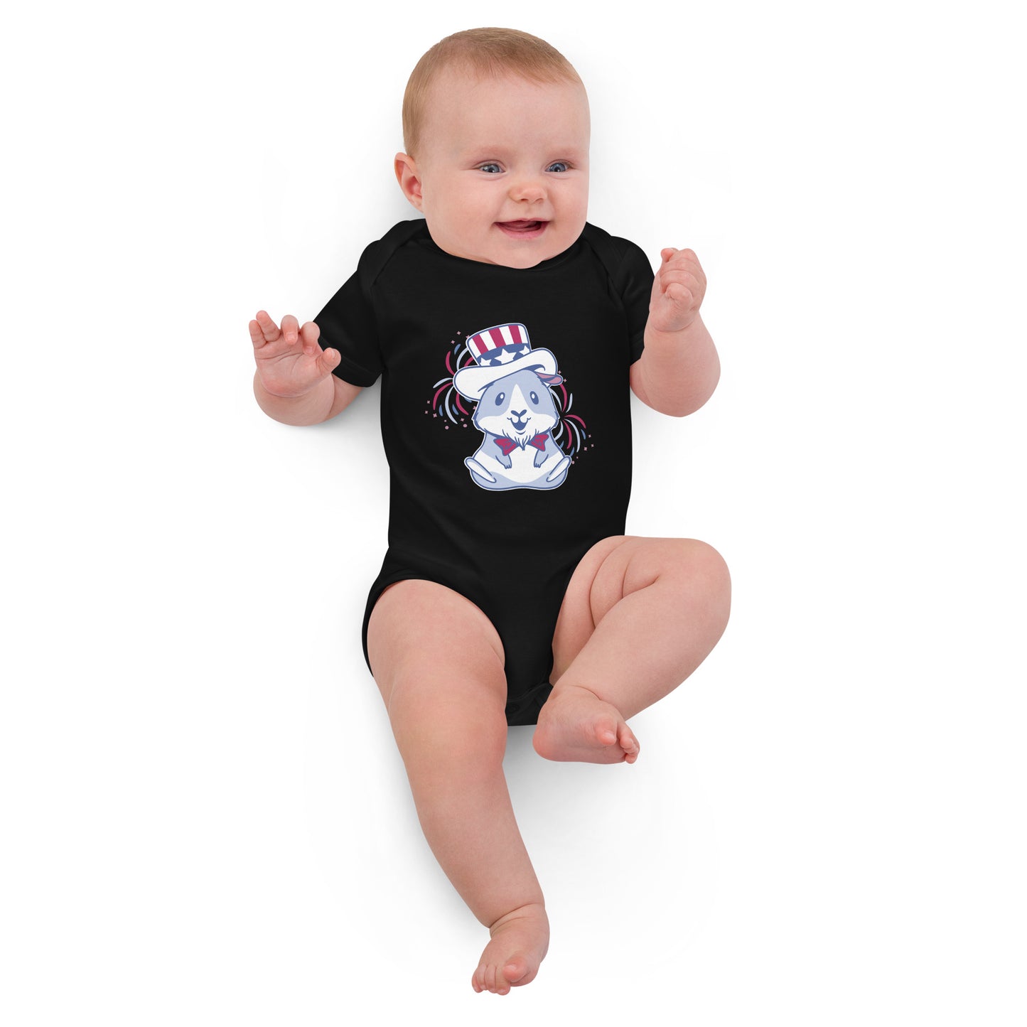 Organic 4 of July  cotton baby bodysuit