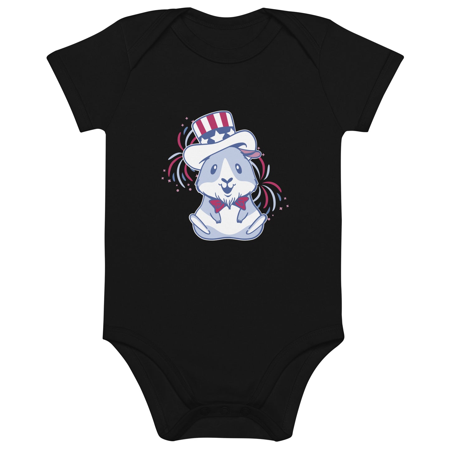 Organic 4 of July  cotton baby bodysuit