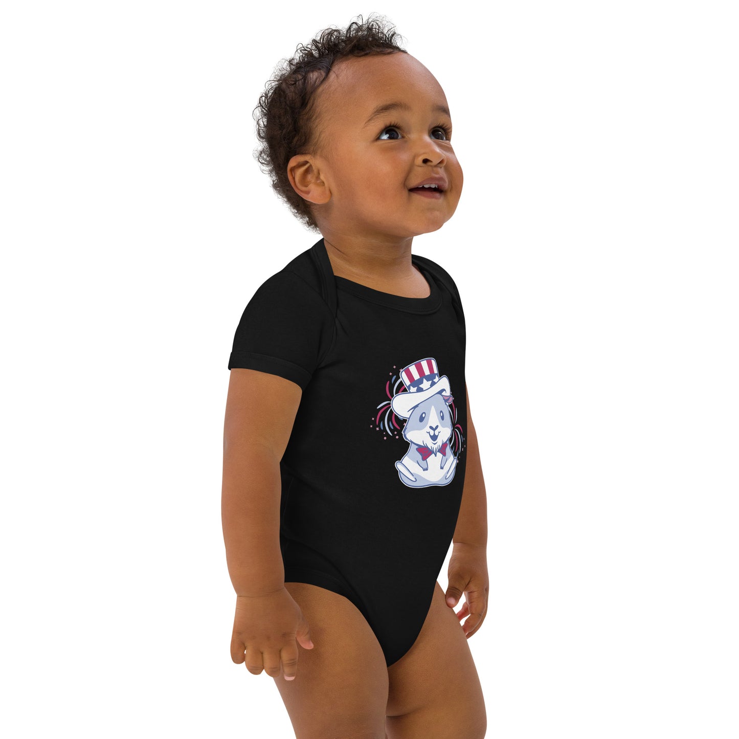 Organic 4 of July  cotton baby bodysuit