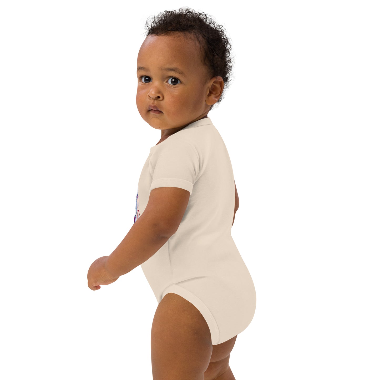 Organic 4 of July  cotton baby bodysuit