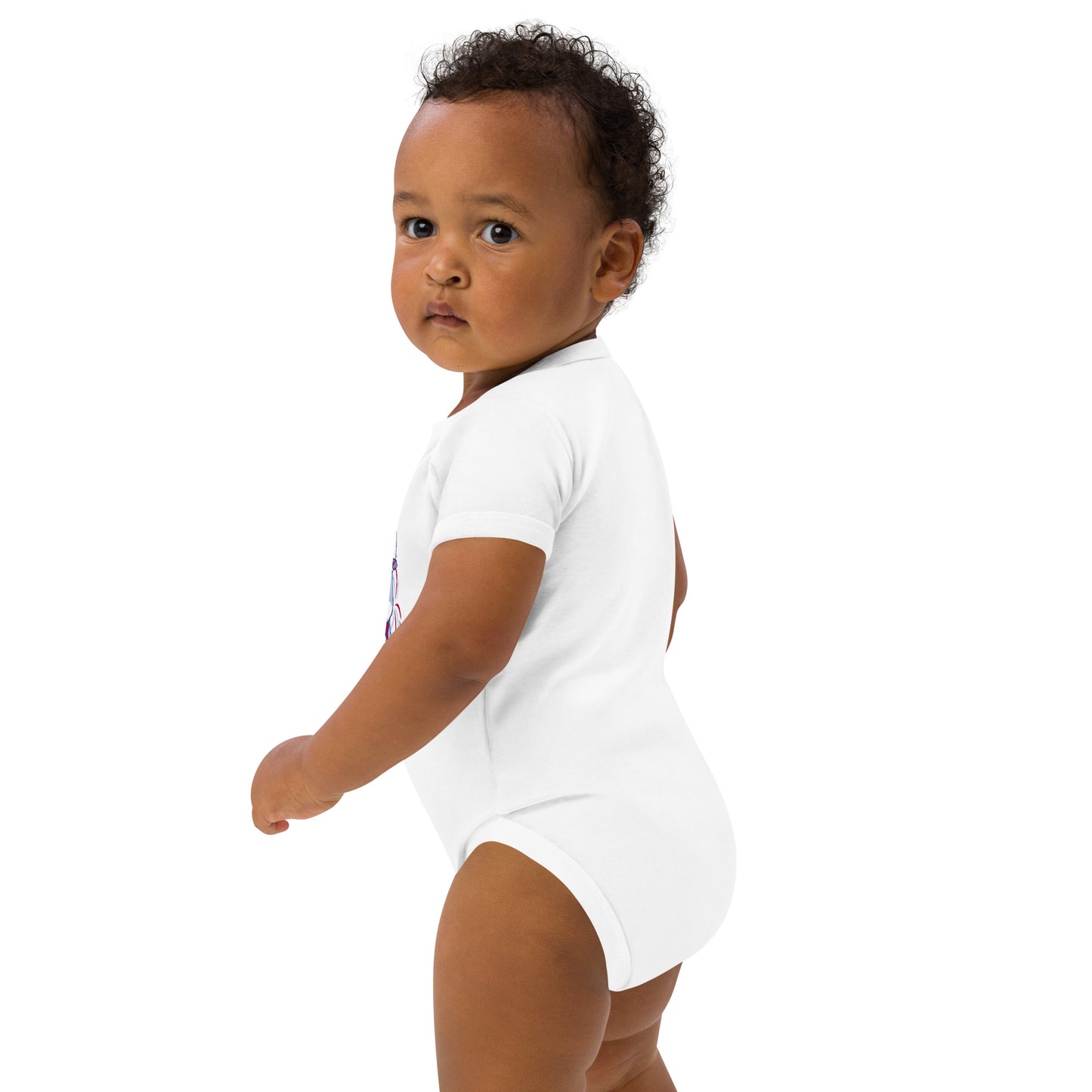 Organic 4 of July  cotton baby bodysuit