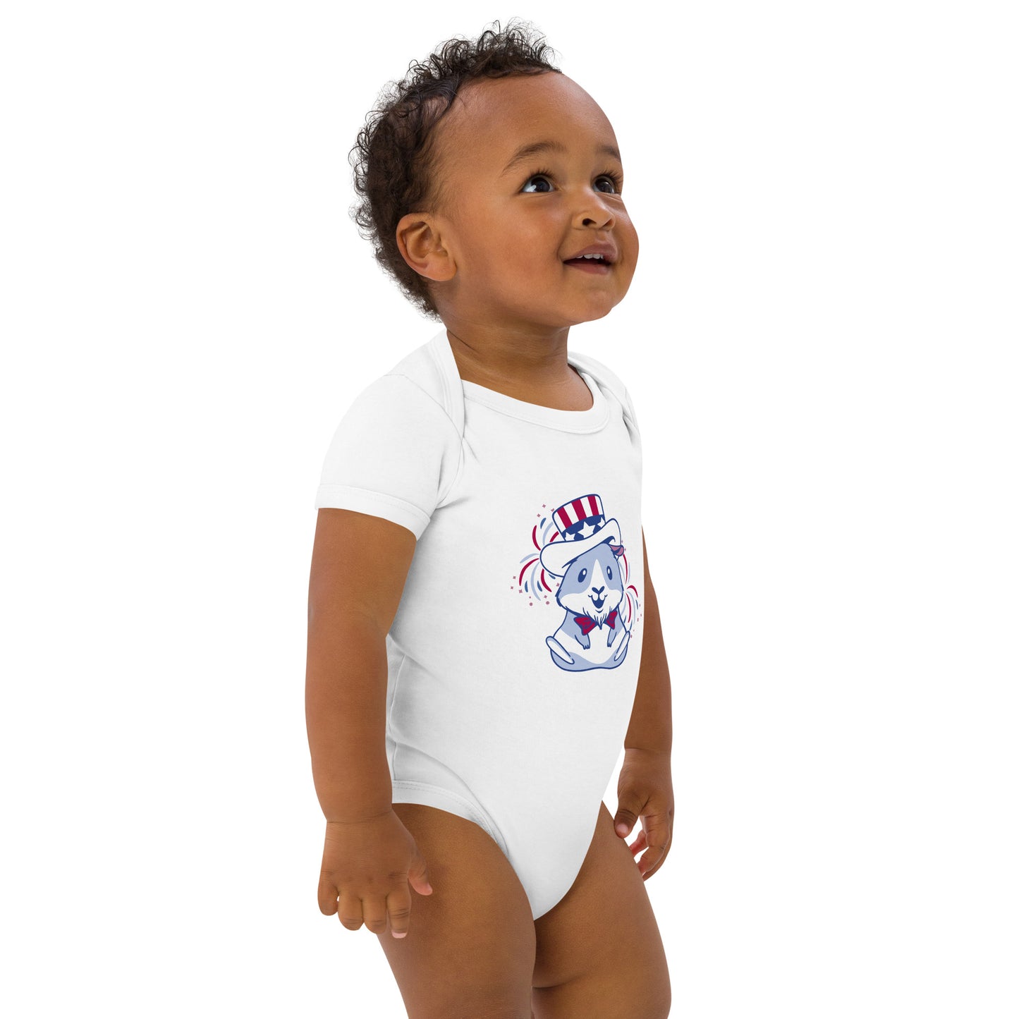 Organic 4 of July  cotton baby bodysuit