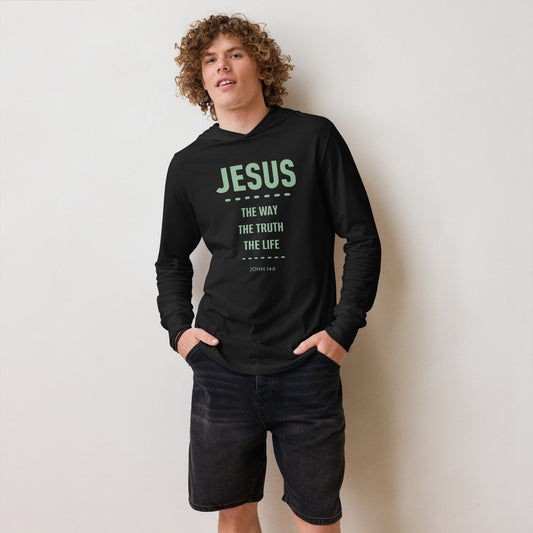 Jesus The Way Hooded long-sleeve tee