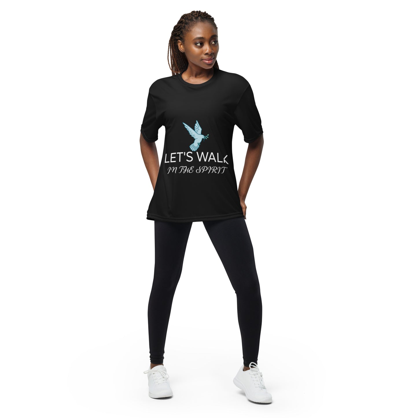 Let’s Walk in the Spirit performance crew neck t-shirt