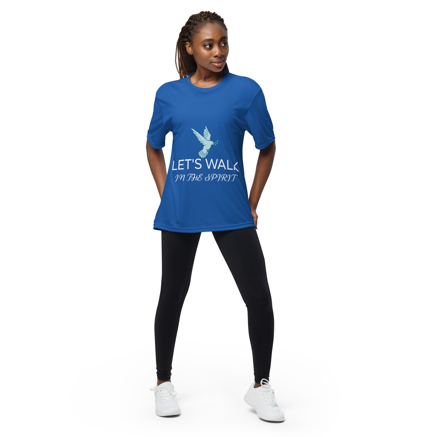 Let’s Walk in the Spirit performance crew neck t-shirt