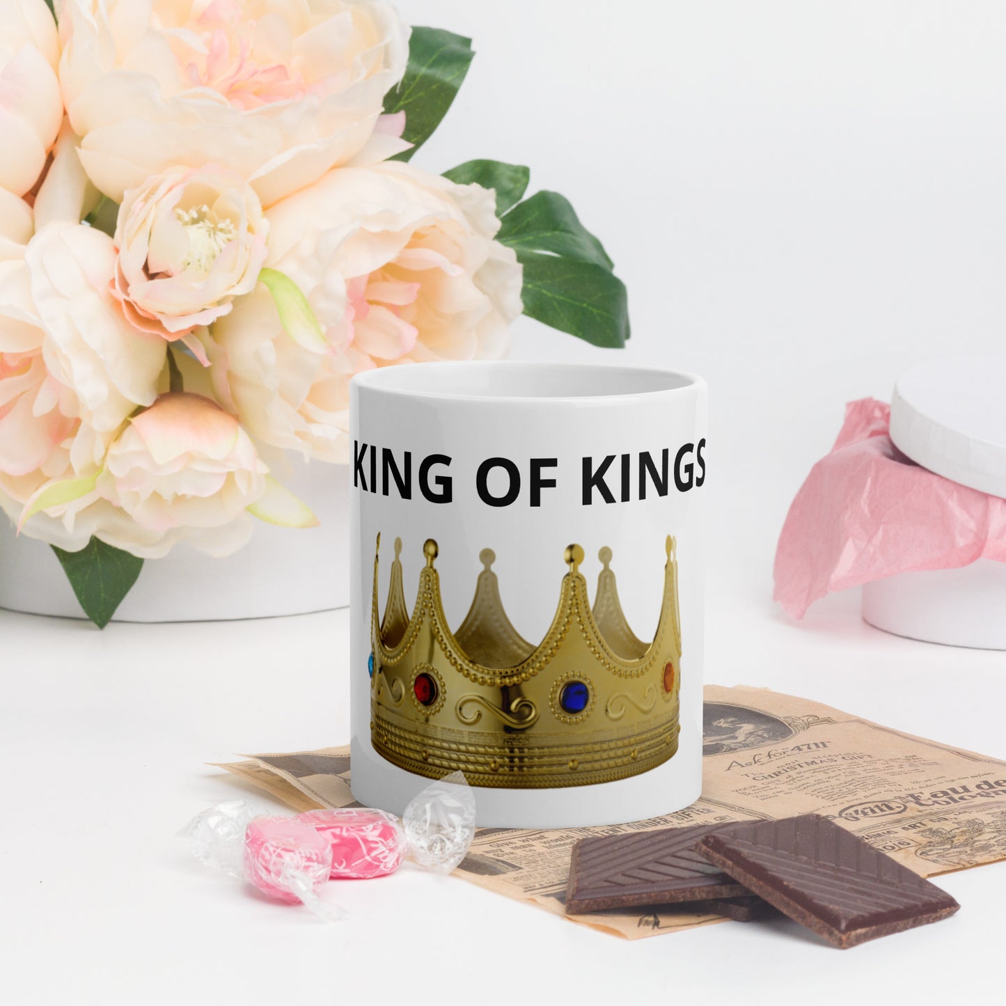 King of Kings White glossy mug