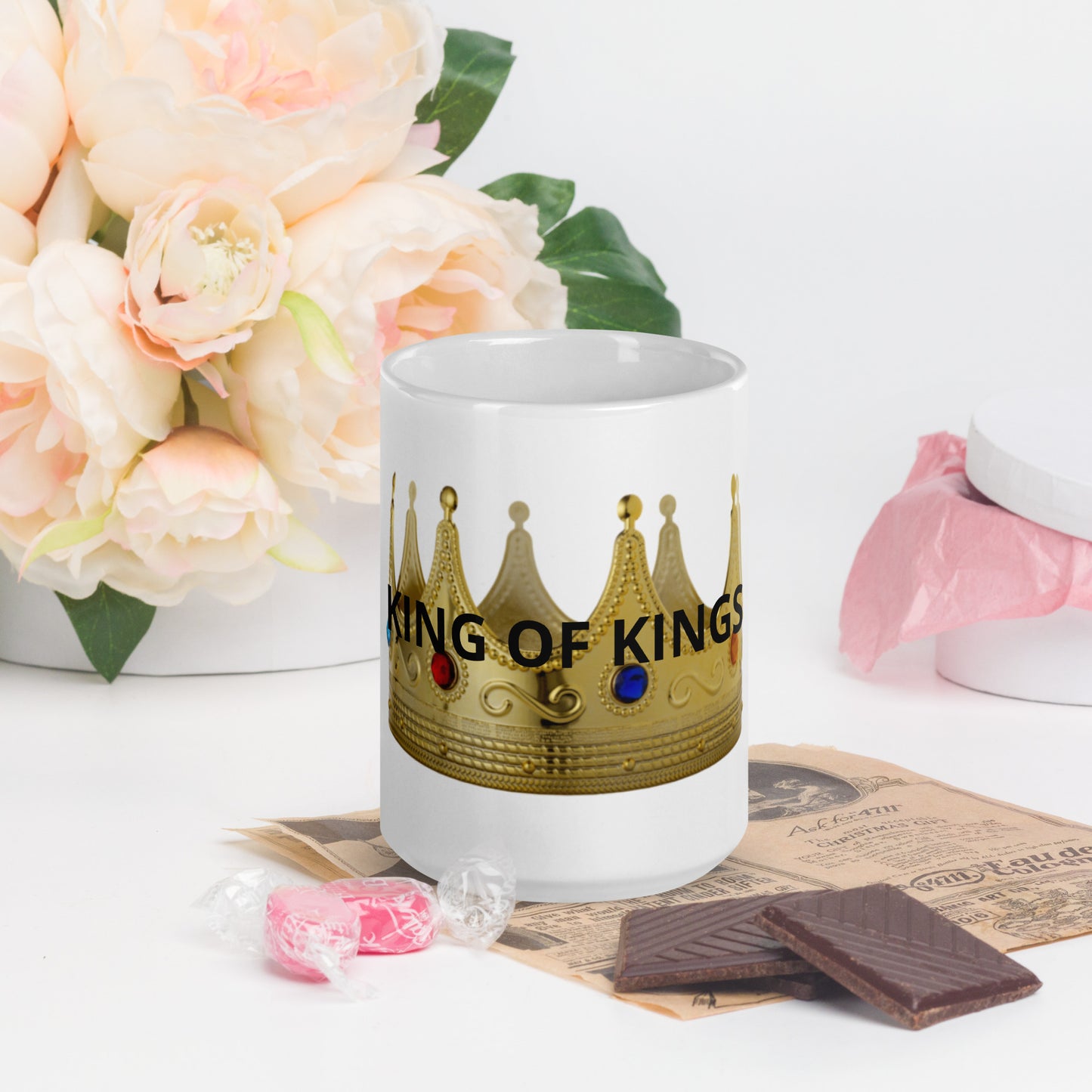 King of Kings White glossy mug