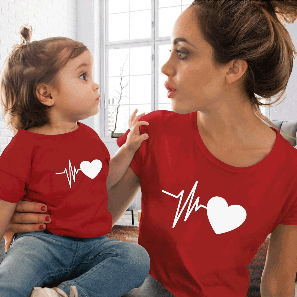 Fashion Family Matching clothes Mommy And Me T Shirt Mother And Daughter Family Clothes Mom print T-shirt Baby Girls Clothes