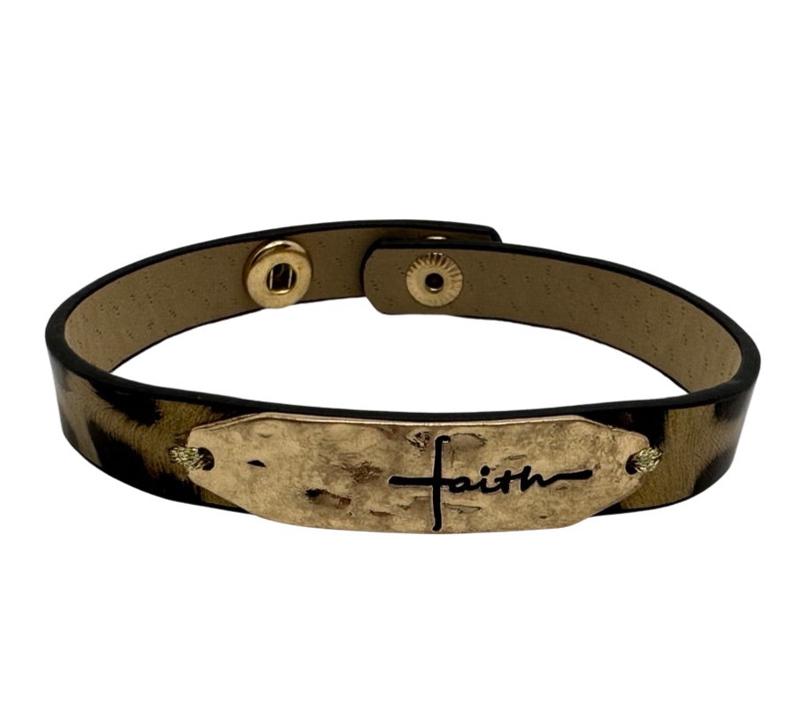 Life's Inspiration faith Leather Adjustable Bracelet’s